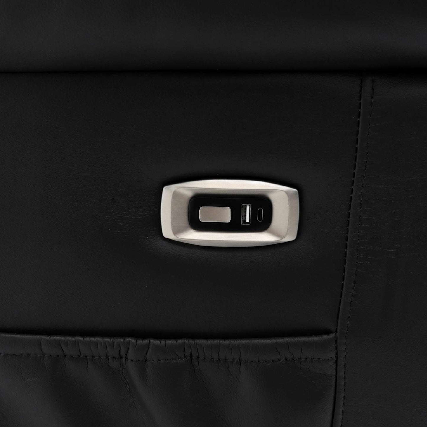 Arlo Leather Like Black or Grey 3 + 2 Electric Reclining Sofa Suite USB Charging + Drinks Tray