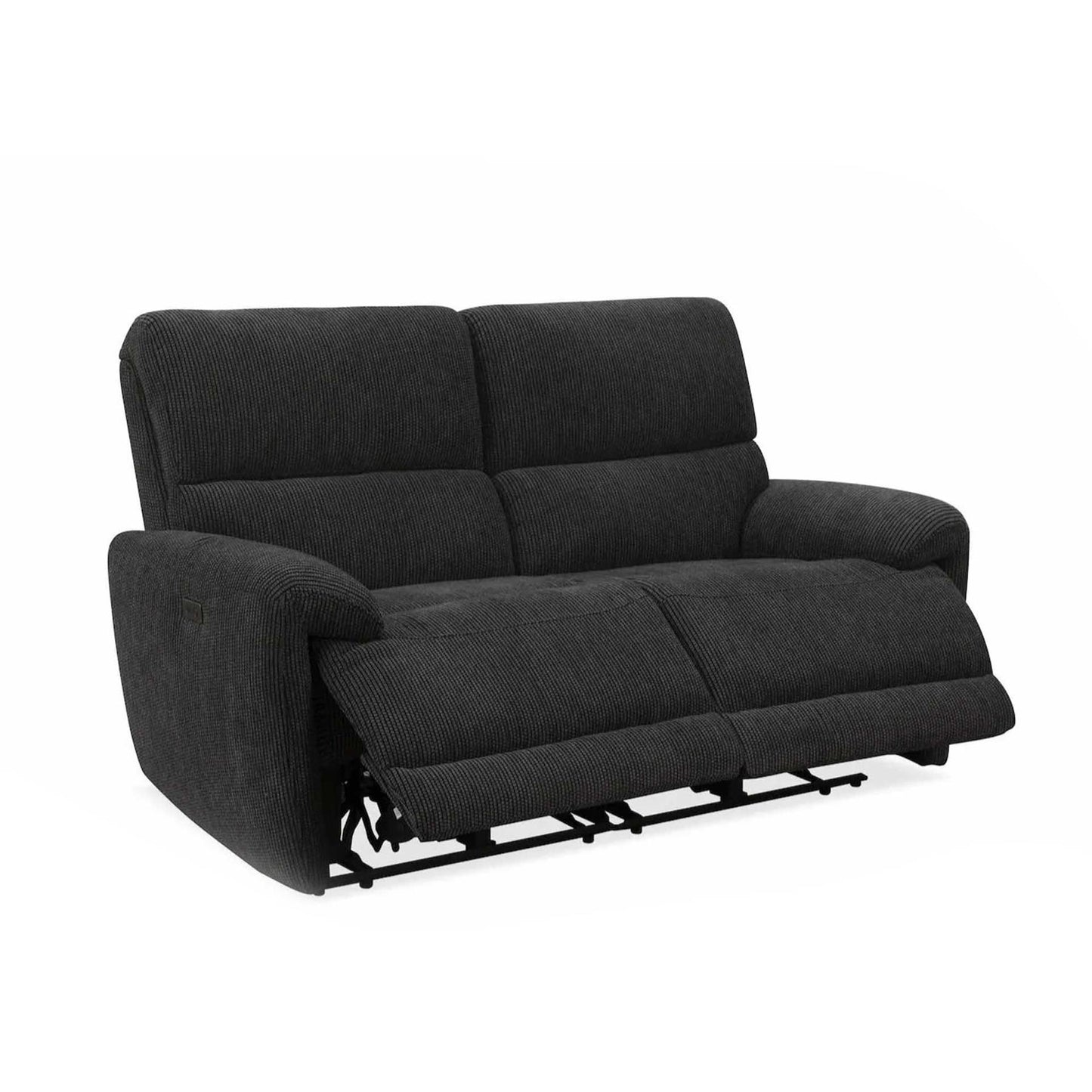 Carla Electric Reclining 2 Seater Sofa Midnight Black USB Charging