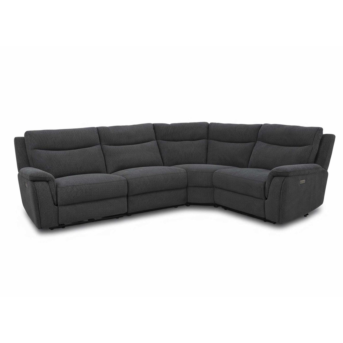 Maeve Electric Reclining 4 Seater Corner Sofa L Shaped Midnight Black