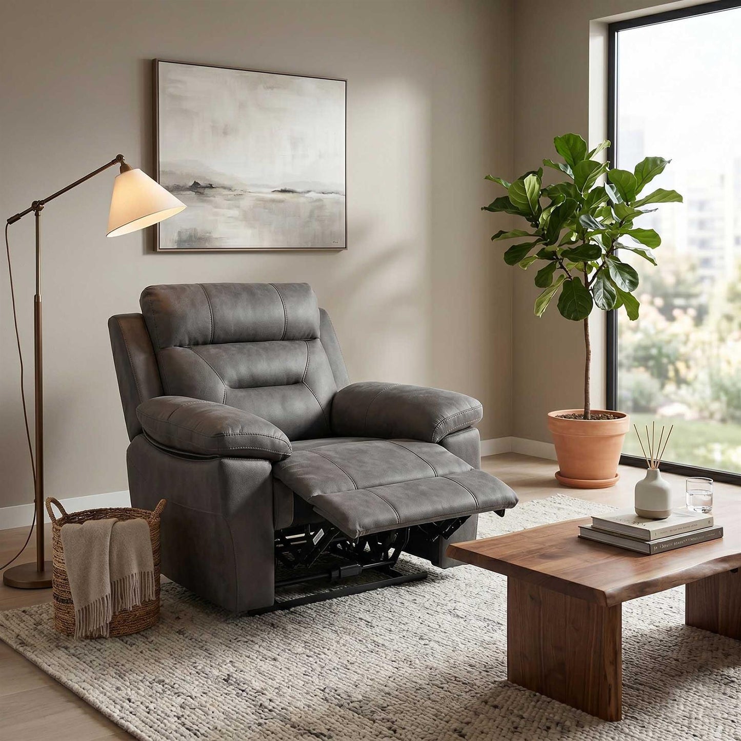 Lucy Electric Reclining 3 Piece Sofa Suite 2 + 1 + 1 Grey