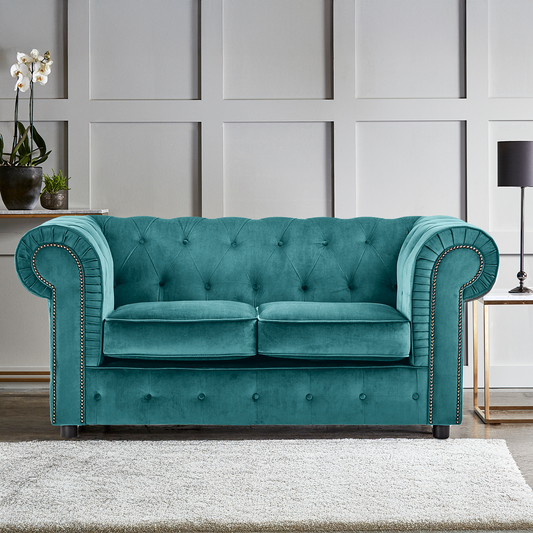 Ashbourne Chesterfield Plush Velvet 2 Seater