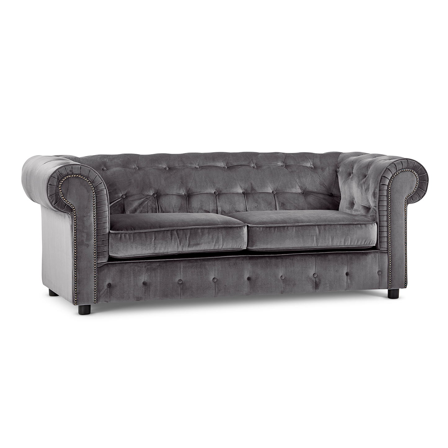 Ashbourne Chesterfield Plush Velvet 3 Seater