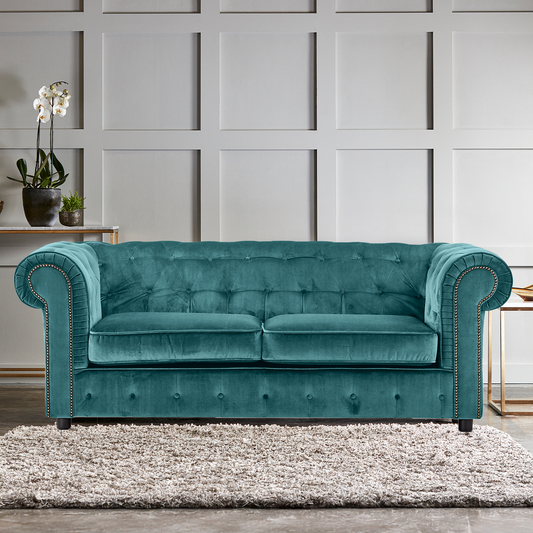 Ashbourne Chesterfield Plush Velvet 3 Seater