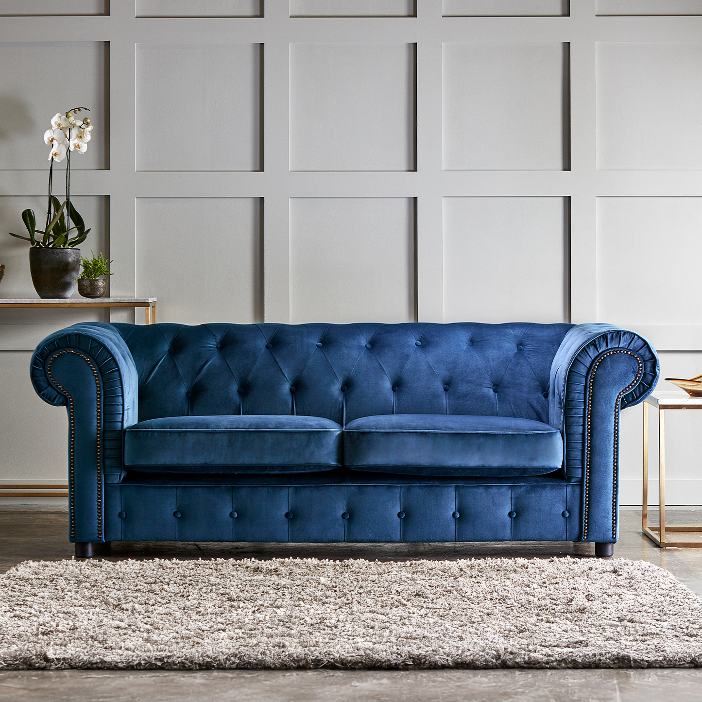 Ashbourne Chesterfield Plush Velvet 3 Seater