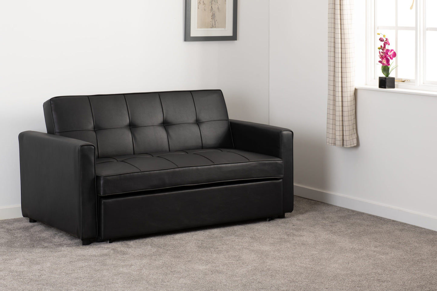 Astoria 2 Seater Faux Leather Sofa Bed - 3