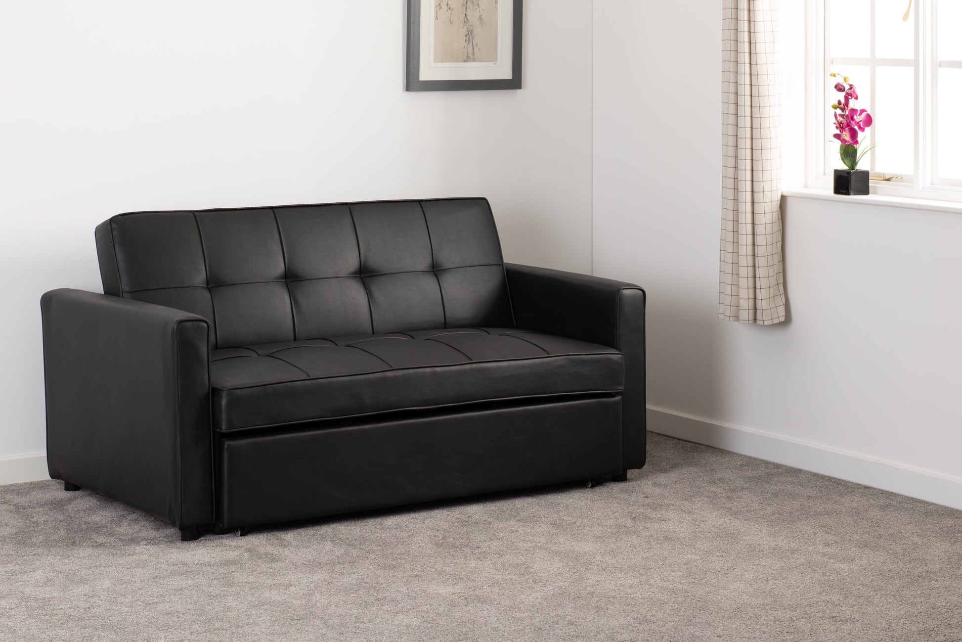 Astoria 2 Seater Faux Leather Sofa Bed - 3