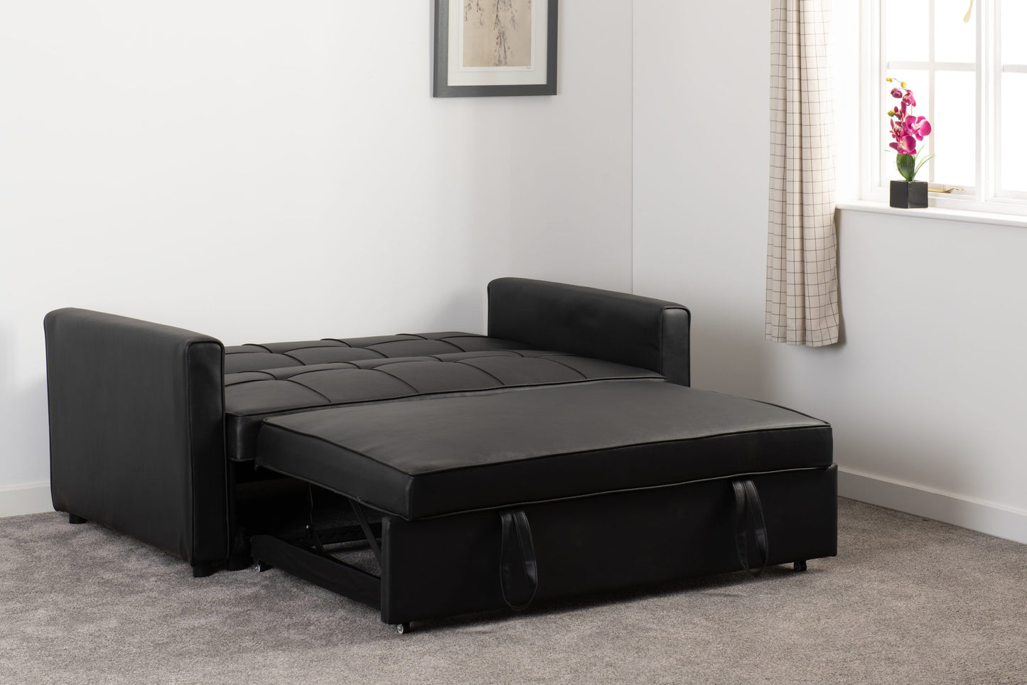 Astoria 2 Seater Faux Leather Sofa Bed - 7