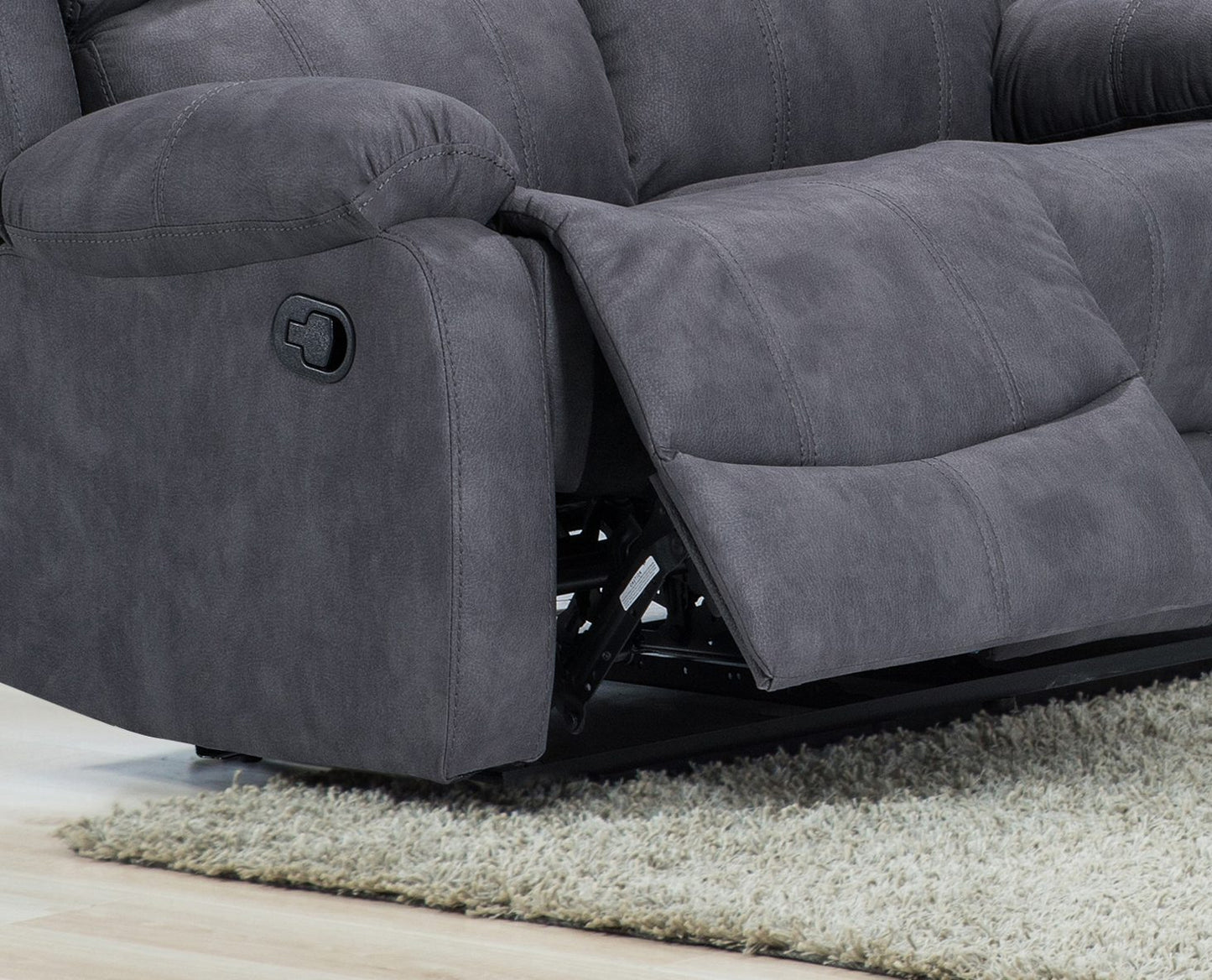 Alaska Full Fabric Reclining Sofa Suite 3 + 2 - Grey - 2