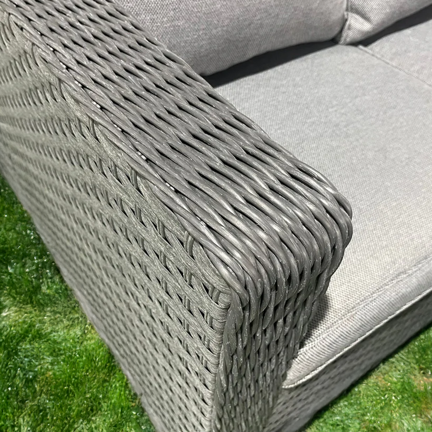 Rattan Grey Garden 5 Seater Corner Sofa With Table Outdoor
