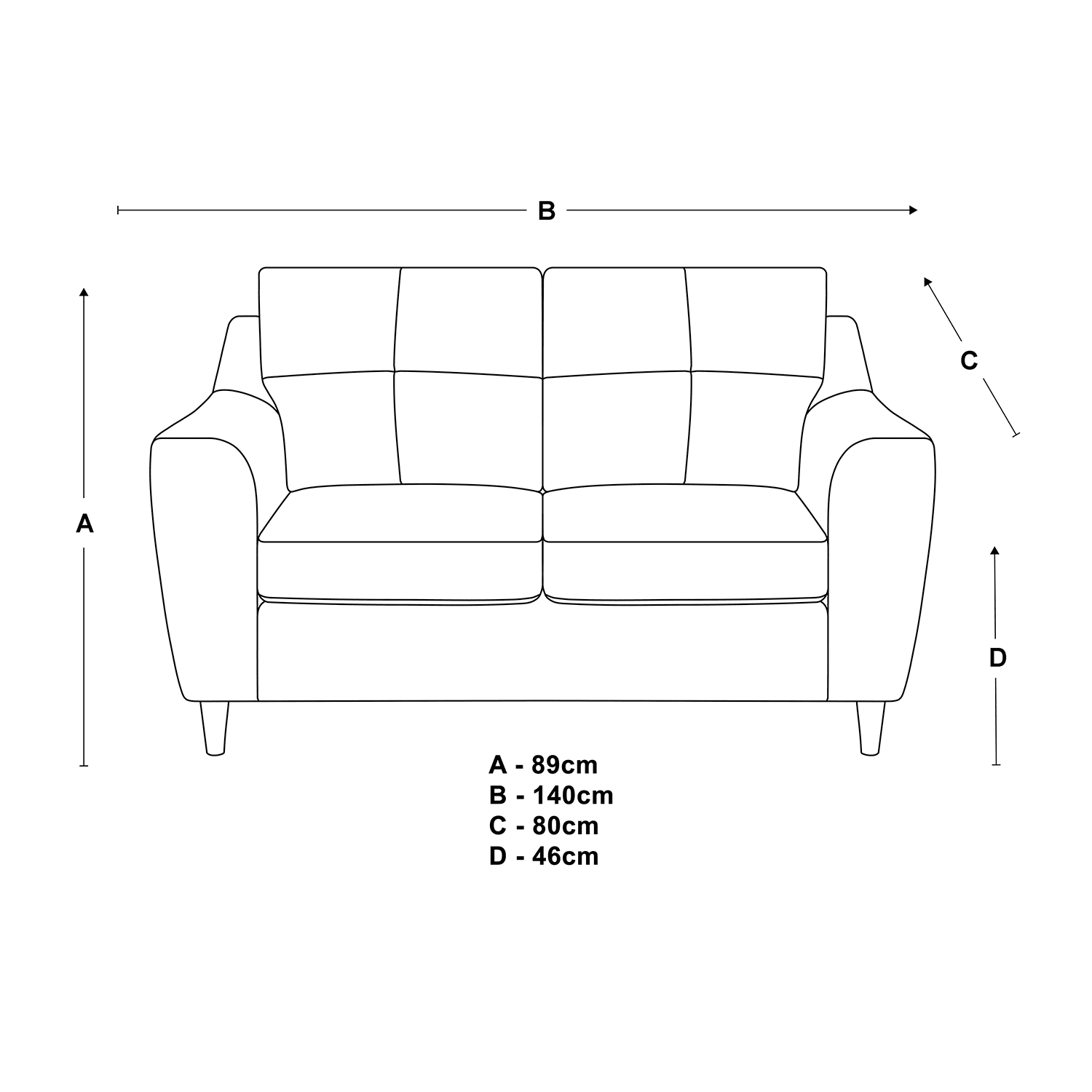 Baxter Tufted Fabric Sofa Suite - 3