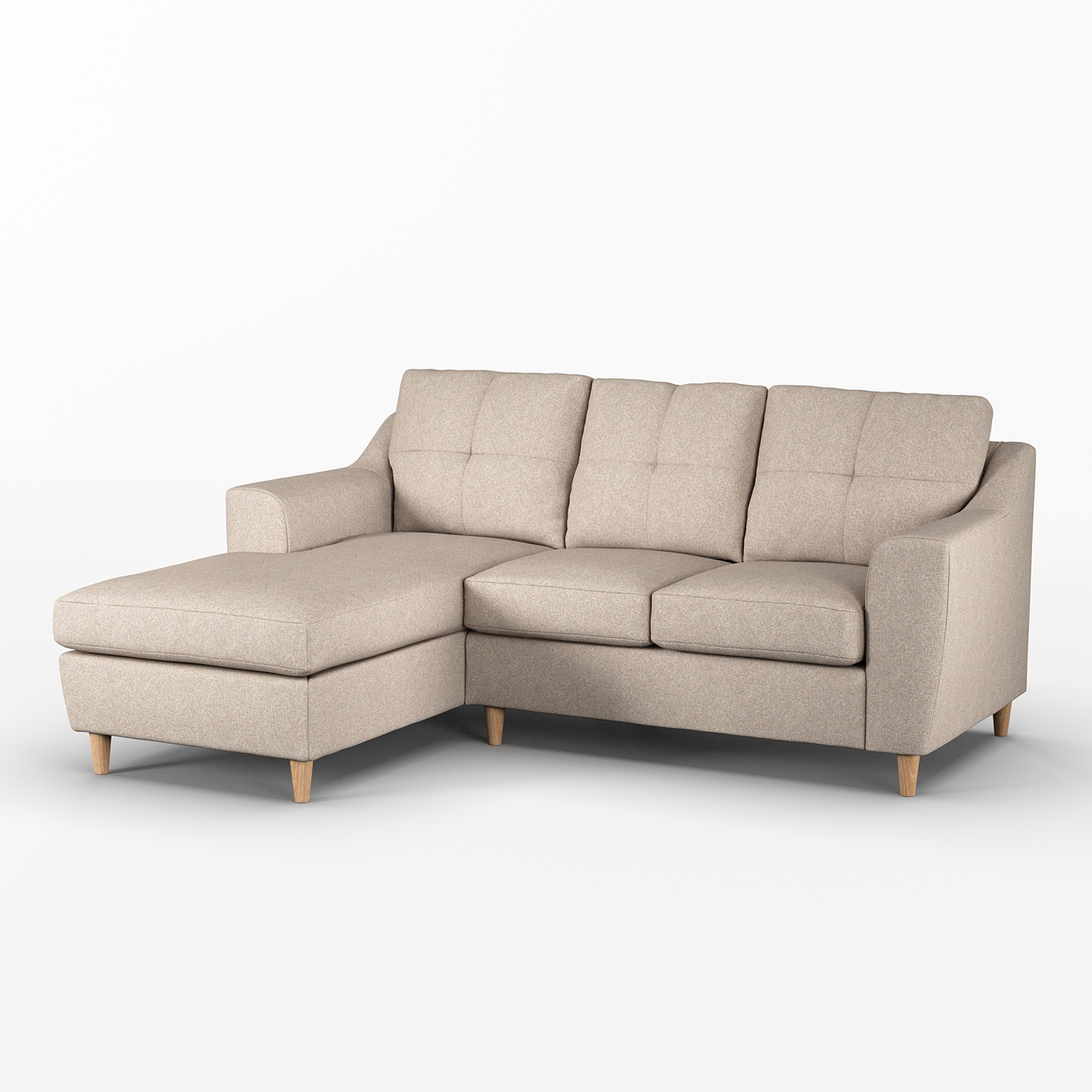 Baxter Fabric L Shaped 3 Seater Corner Sofa With Chaise