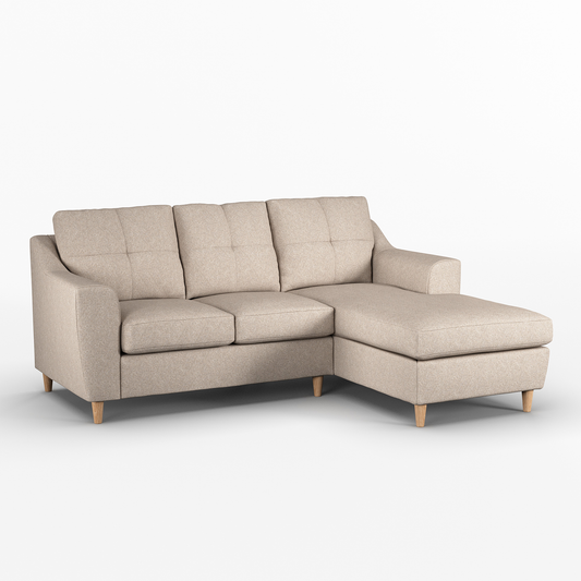 Baxter Fabric L Shaped 3 Seater Corner Sofa With Chaise