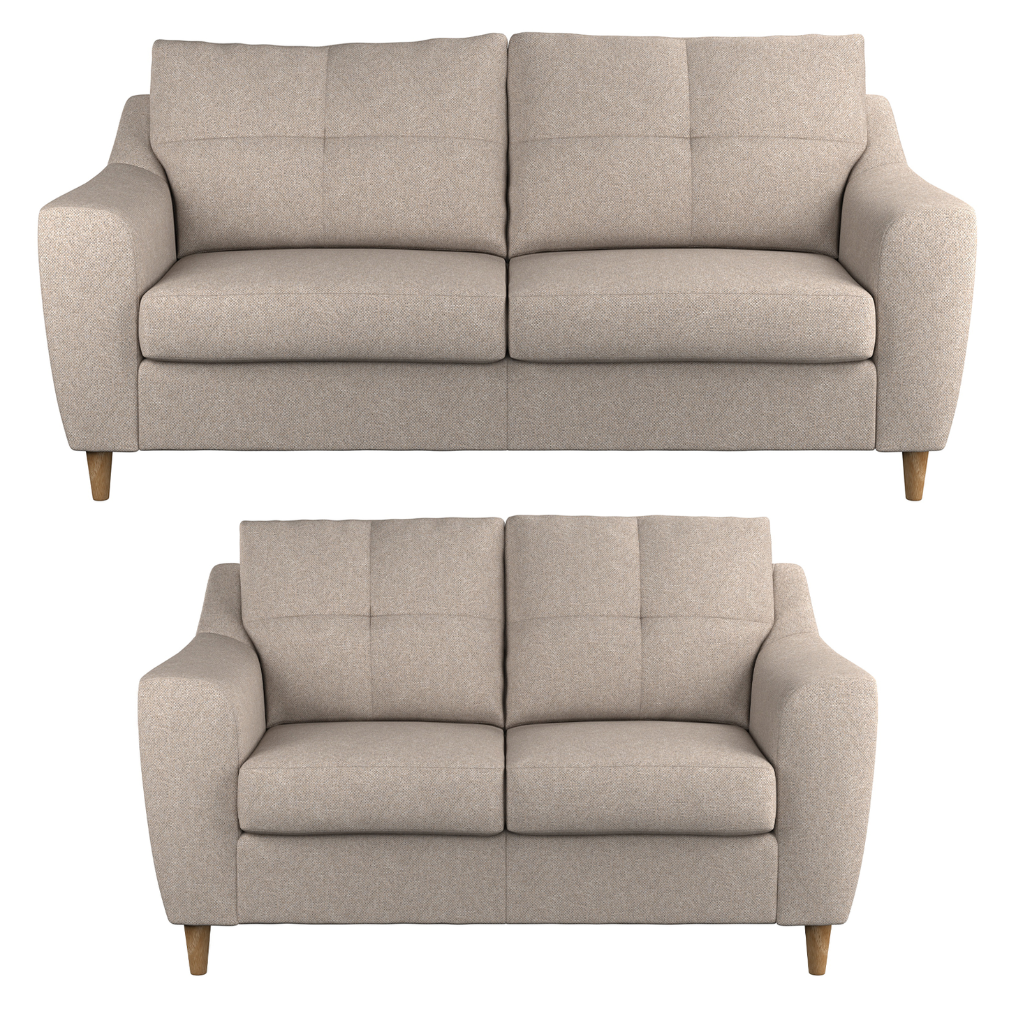 Baxter Tufted Fabric Sofa Suite