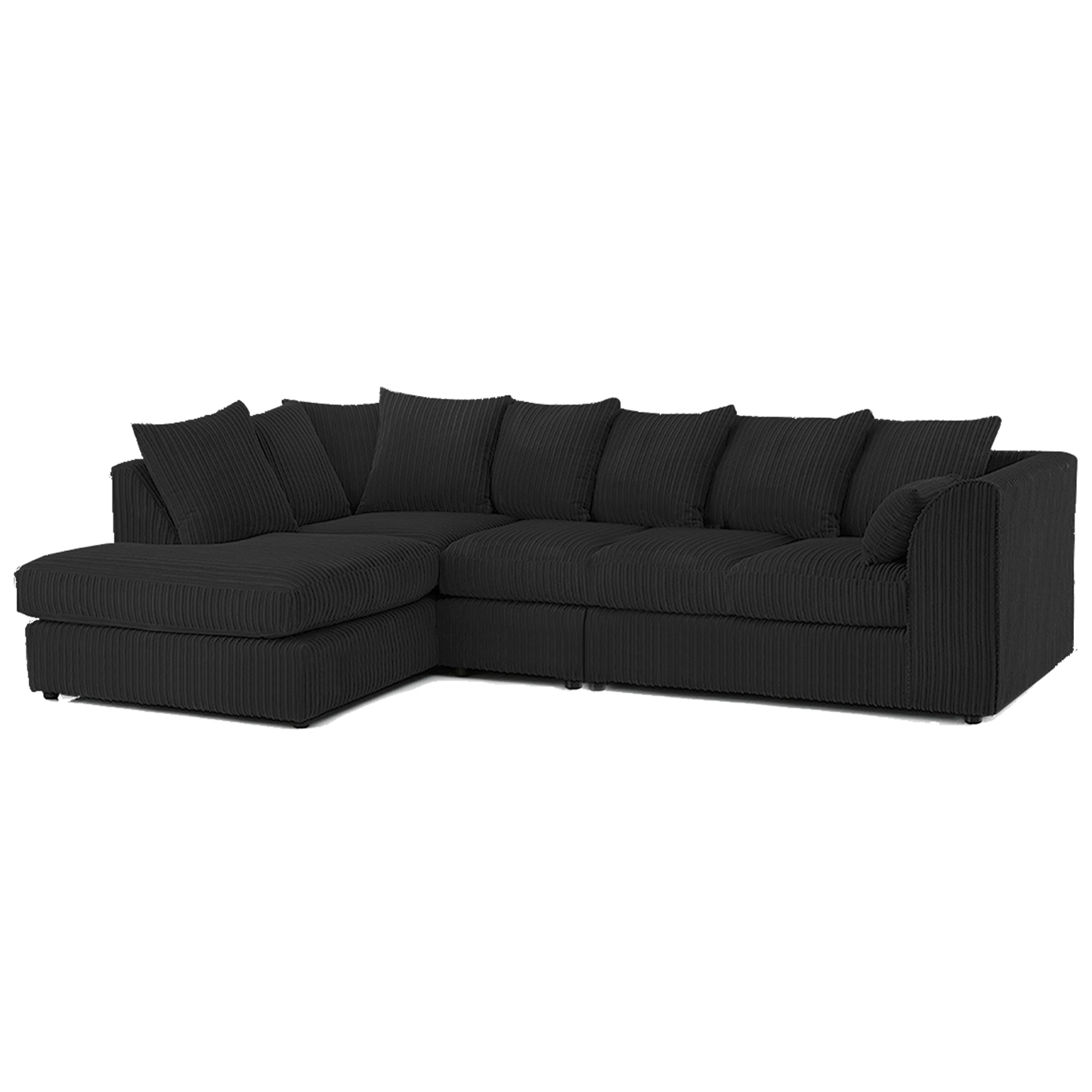 Luxor Full Cord Fabric 5 Seater Corner Sofa Scatter Back