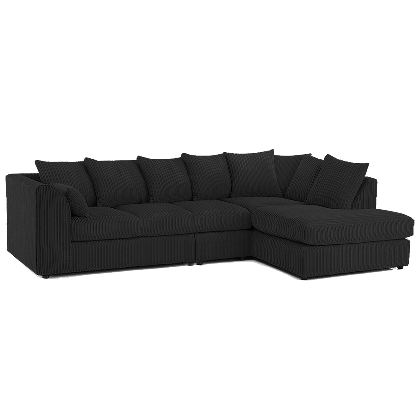 Luxor Full Cord Fabric 5 Seater Corner Sofa Scatter Back