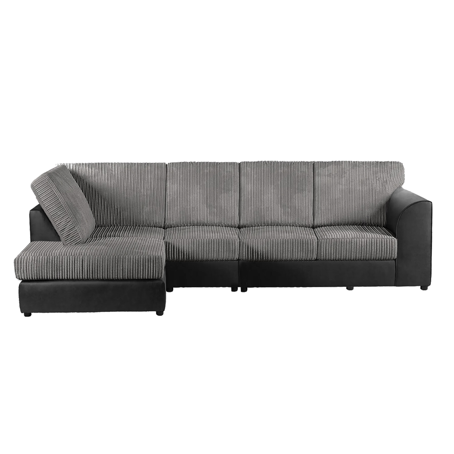 Luxor Full Cord Fabric 5 Seater Corner Sofa Full Back