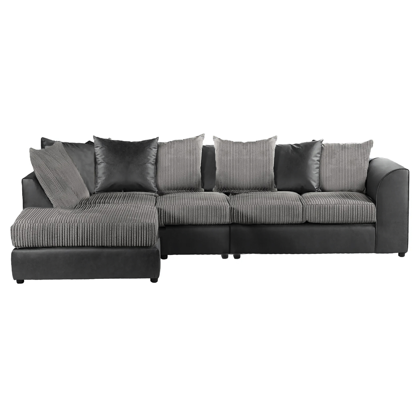 Luxor Full Cord Fabric 5 Seater Corner Sofa Scatter Back
