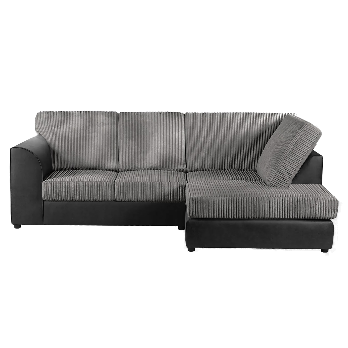 Luxor Cord Fabric 4 Seater Corner Sofa Full Back