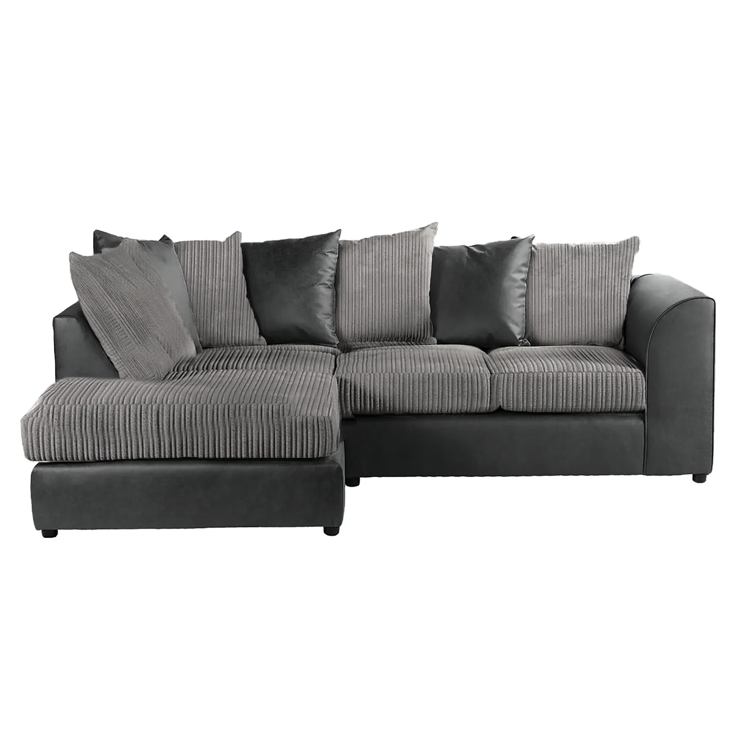 Luxor Cord Fabric 4 Seater Corner Sofa Scatter Back
