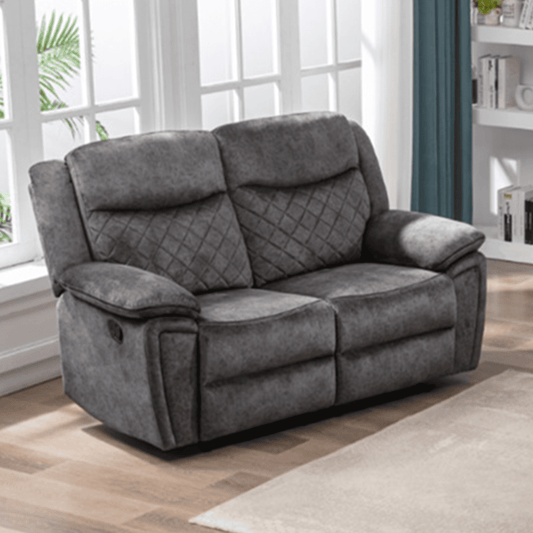 Brianna Plush Fabric Reclining 2 Seater Sofa