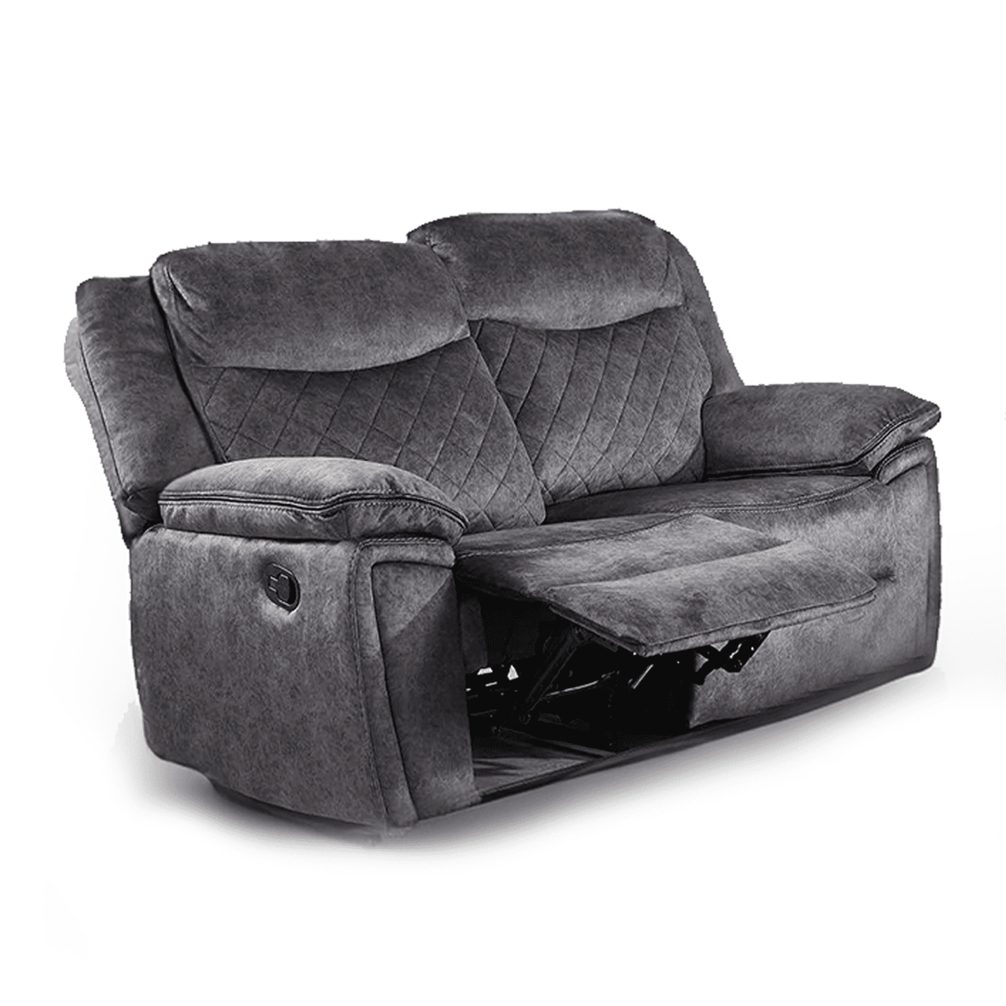 Brianna Plush Fabric Reclining 2 Seater Sofa - 2