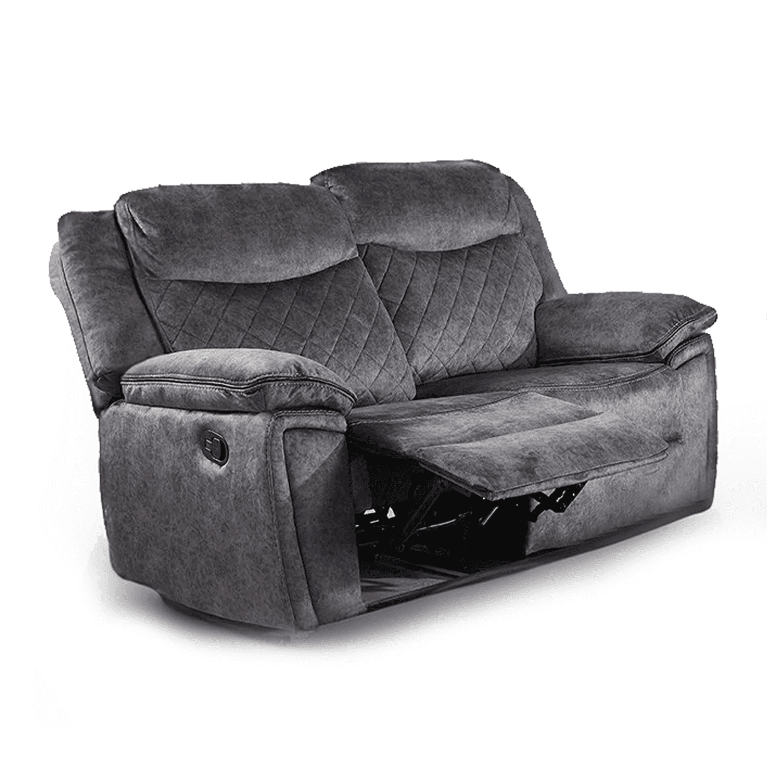 Brianna Plush Fabric Reclining 2 Seater Sofa - 2