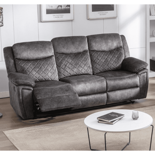Brianna Plush Fabric Reclining 3 Seater Sofa