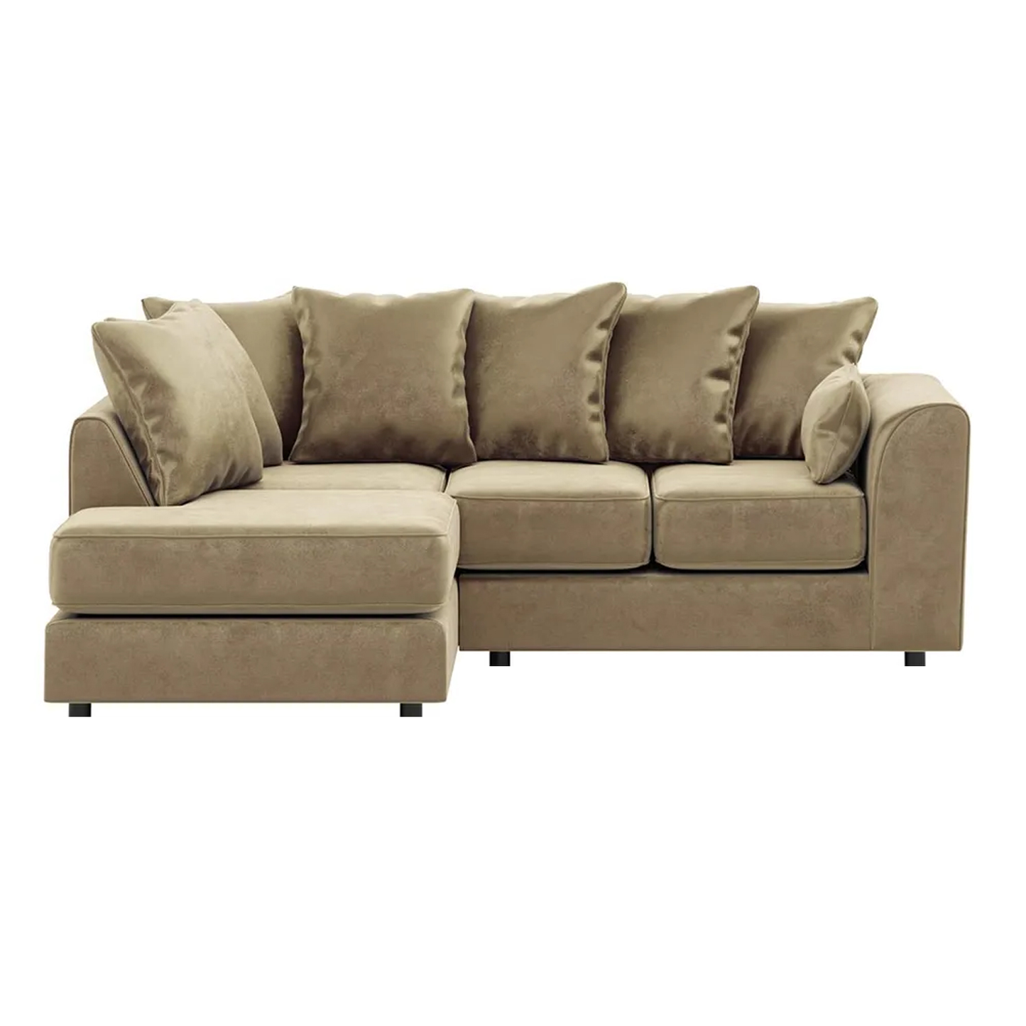 Brooklyn Full Foam Plush Velvet Corner Sofa