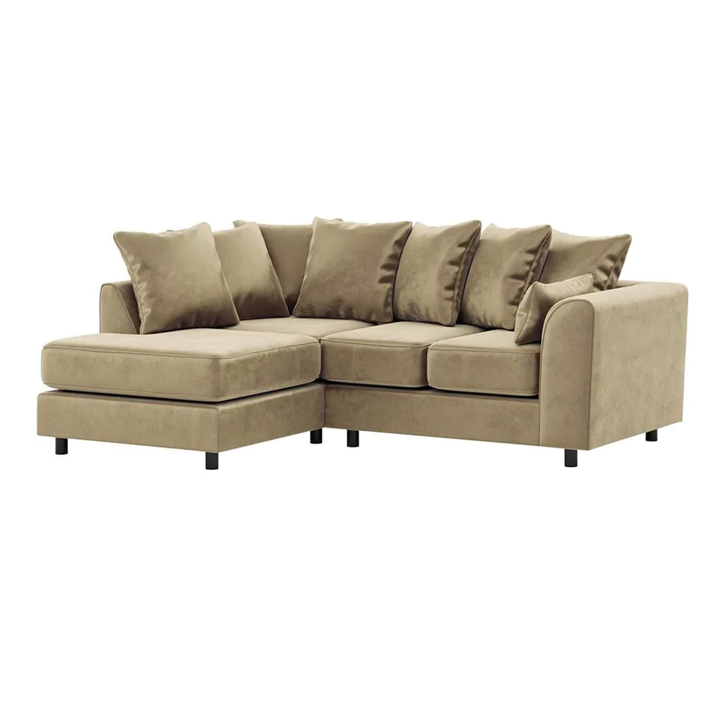 Brooklyn Full Foam Plush Velvet Corner Sofa