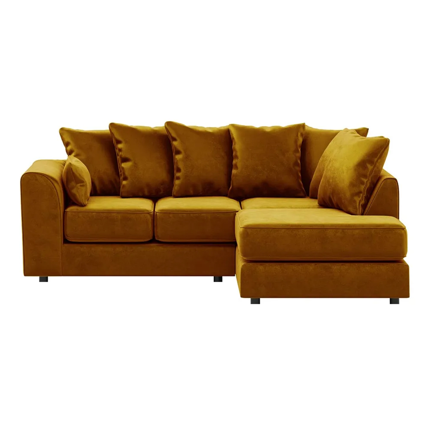 Brooklyn Full Foam Plush Velvet Corner Sofa