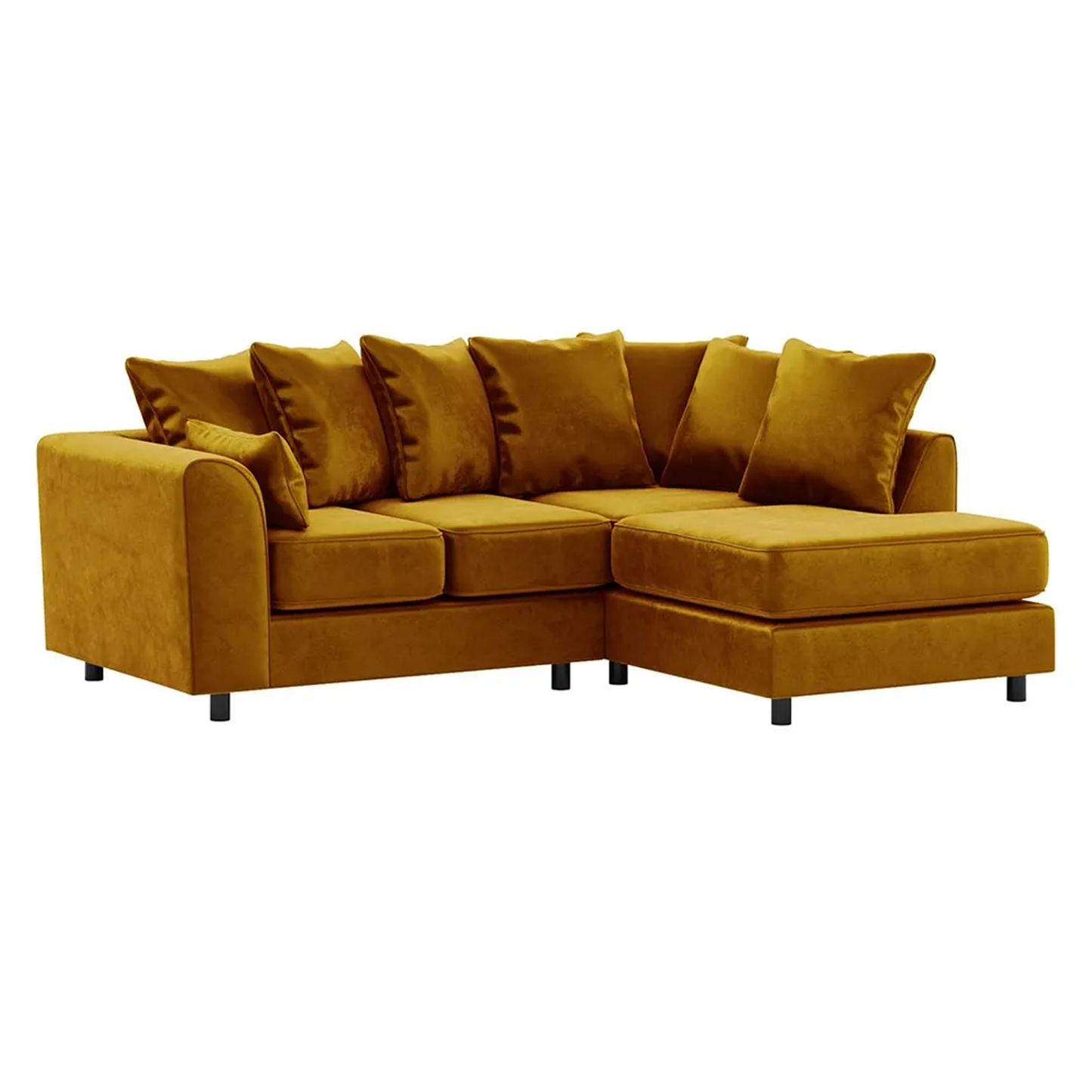 Brooklyn Full Foam Plush Velvet Corner Sofa