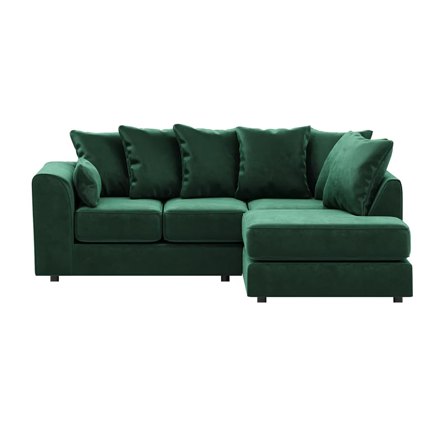 Brooklyn Full Foam Plush Velvet Corner Sofa