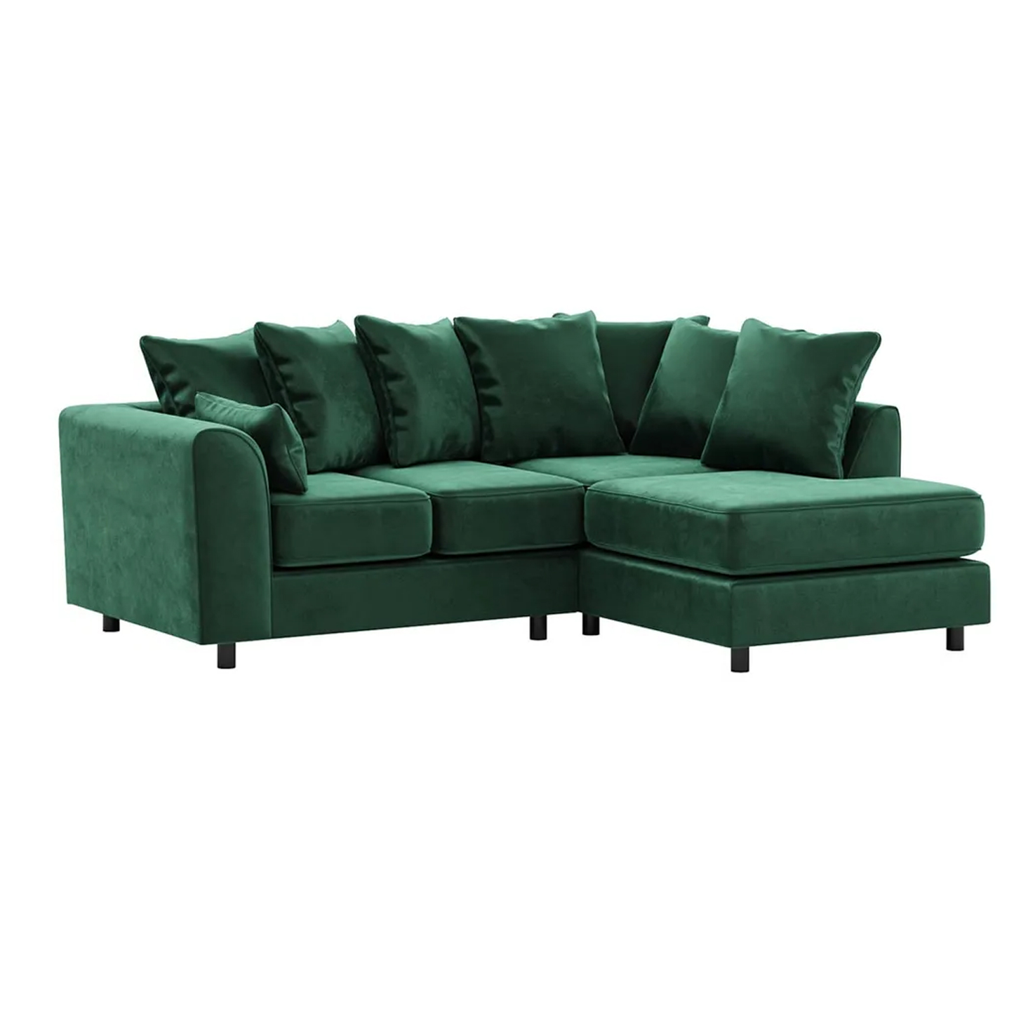 Brooklyn Full Foam Plush Velvet Corner Sofa