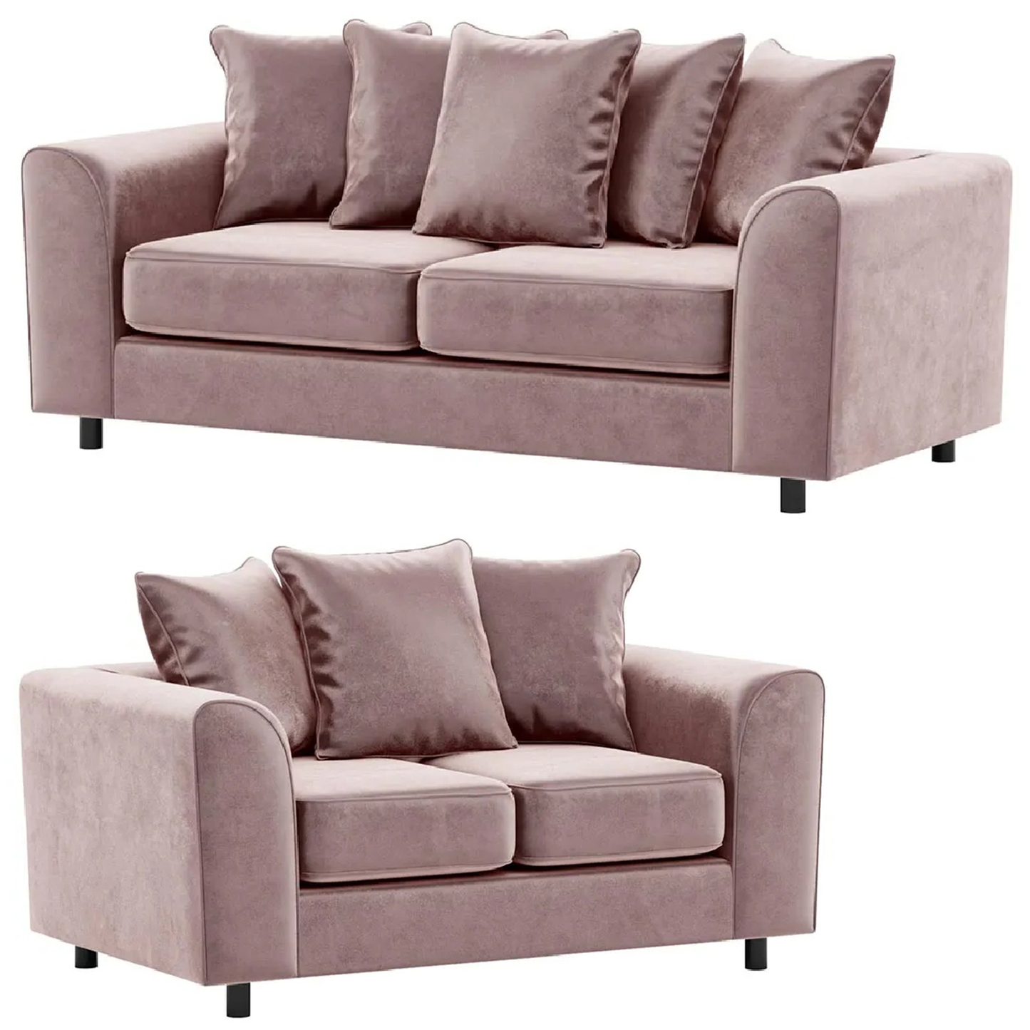 Brooklyn Full Foam Plush Velvet Sofa Suite