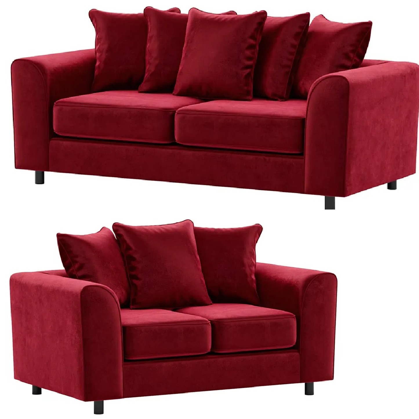 Brooklyn Full Foam Plush Velvet Sofa Suite