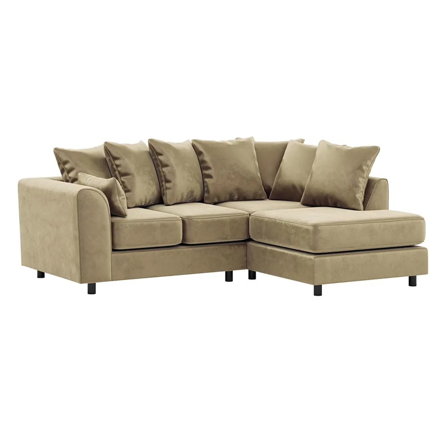 Brooklyn Full Foam Plush Velvet Corner Sofa