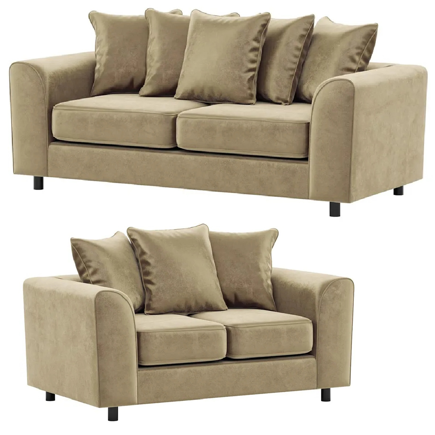 Brooklyn Full Foam Plush Velvet Sofa Suite