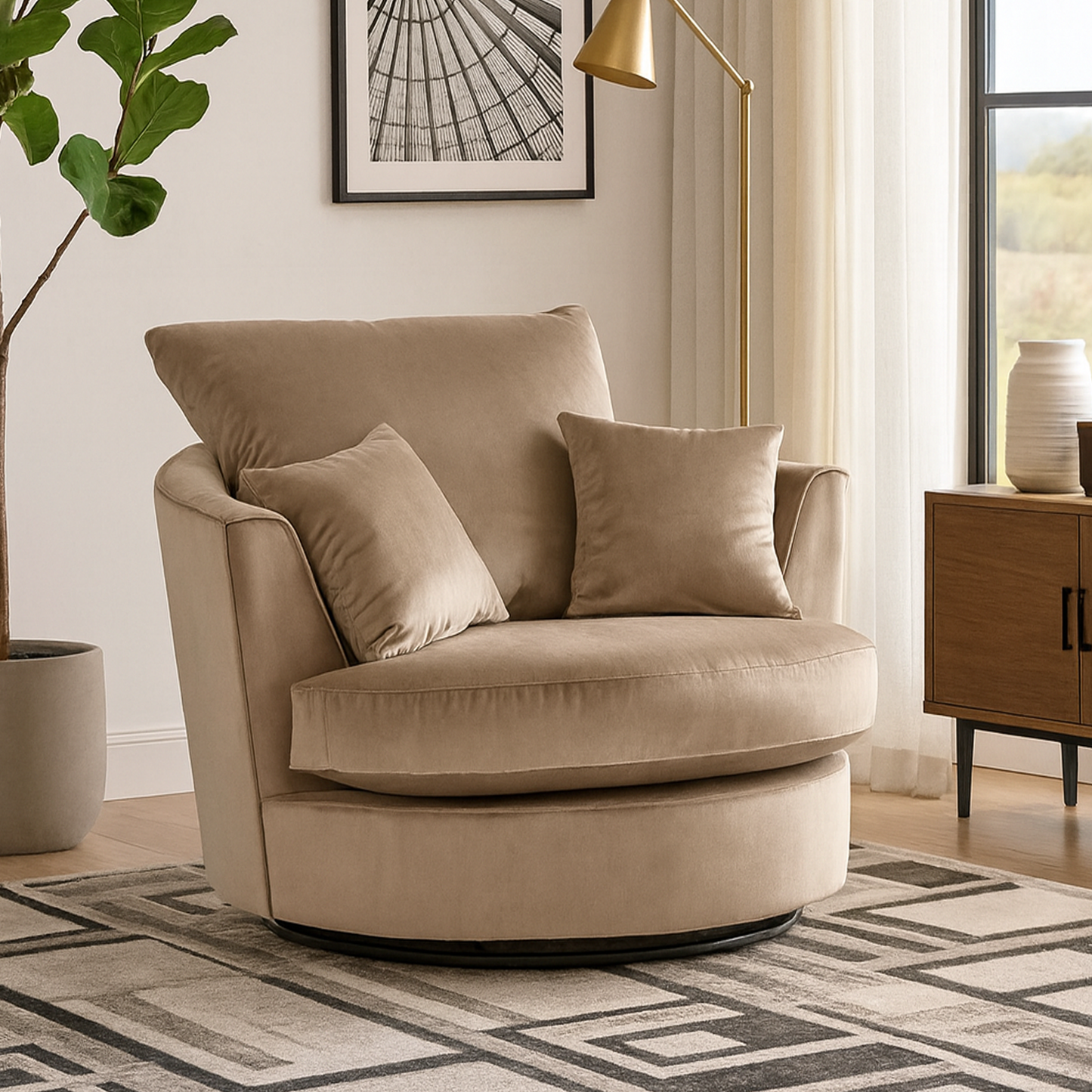 Brooklyn Plush Velvet Swivel Chair