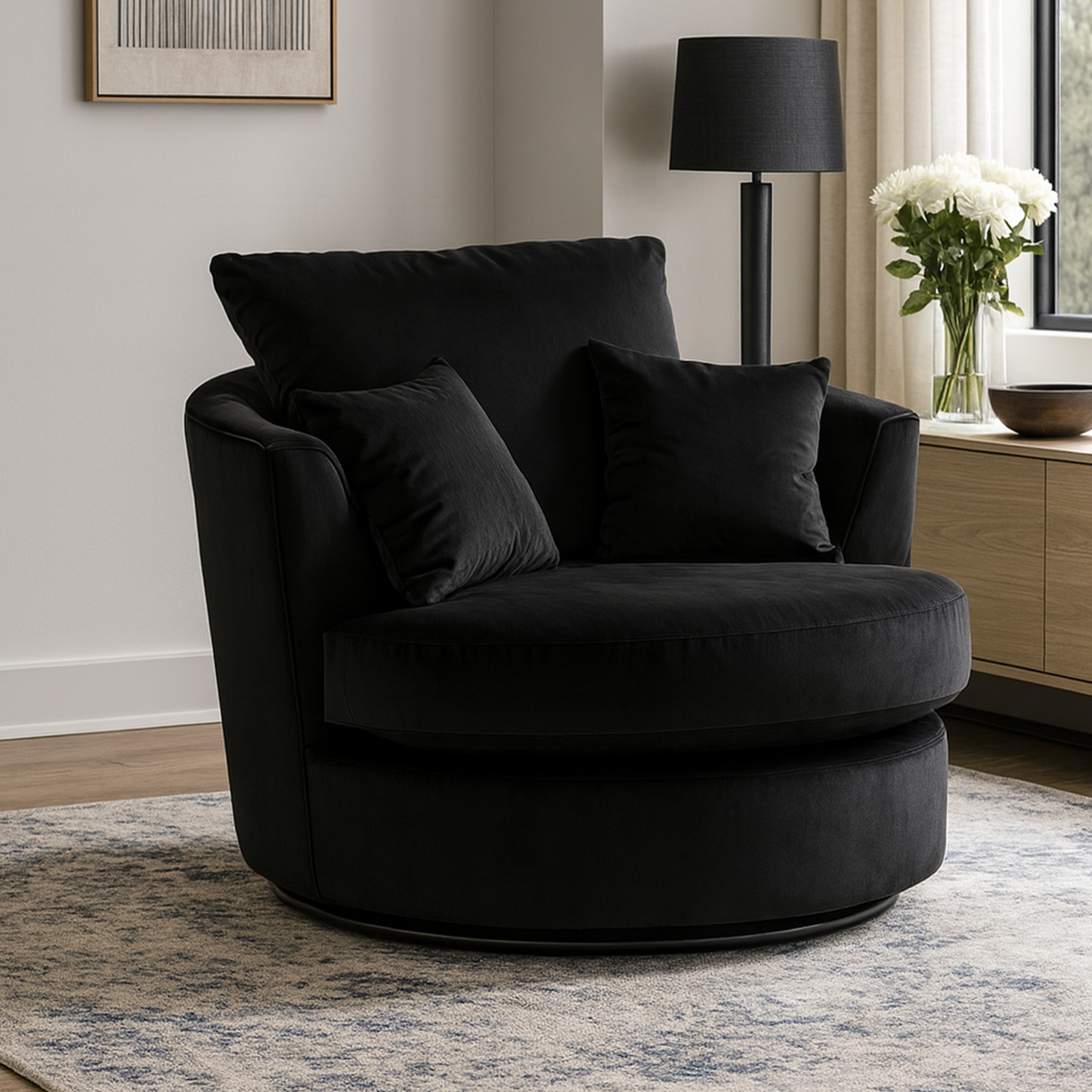 Brooklyn Plush Velvet Swivel Chair