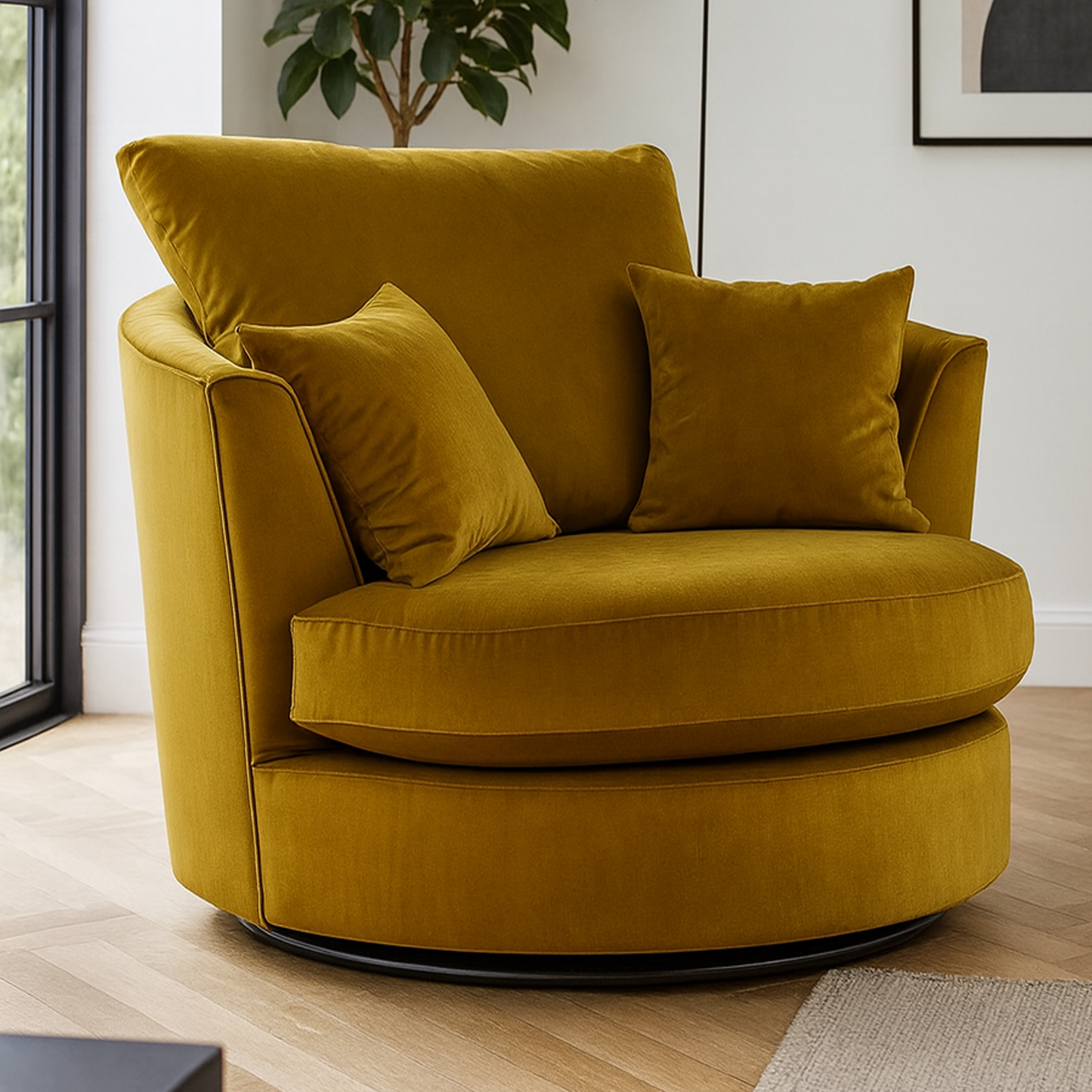 Brooklyn Plush Velvet Swivel Chair