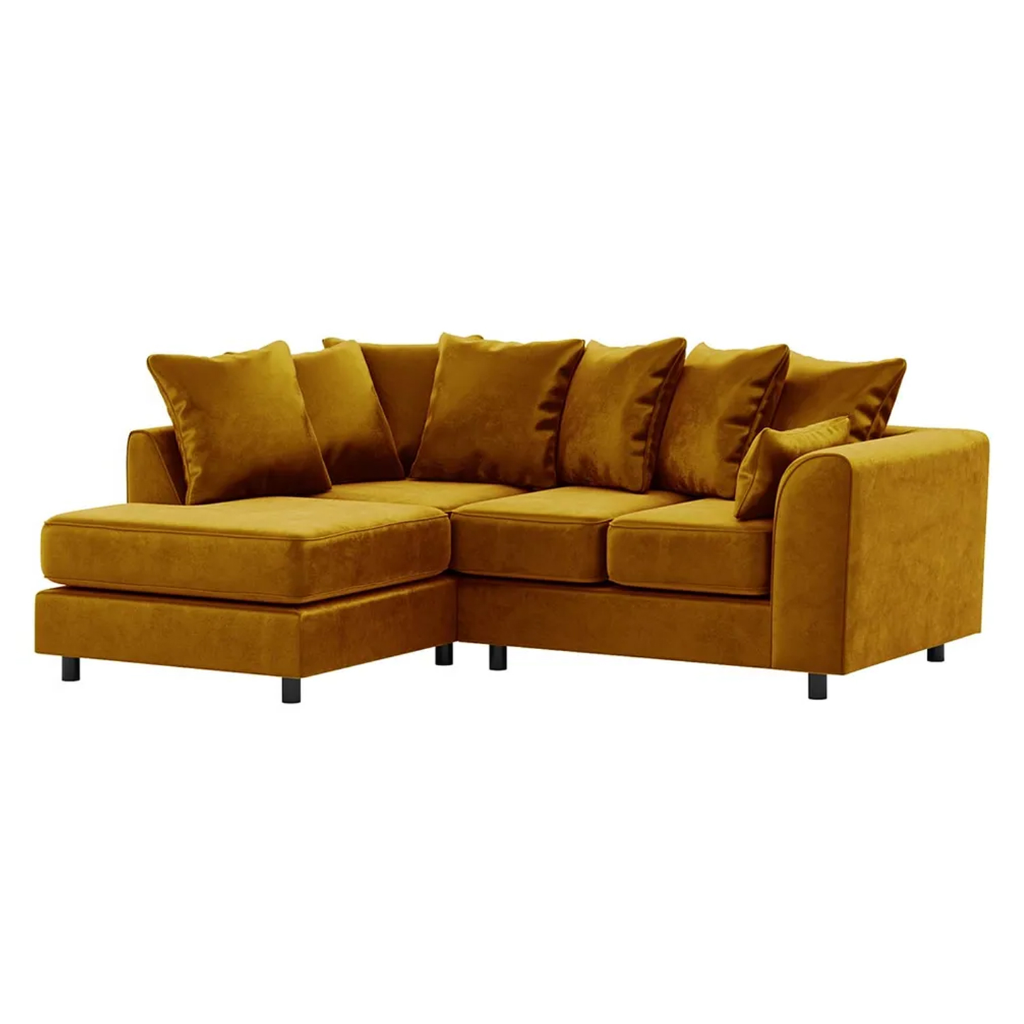 Brooklyn Full Foam Plush Velvet Corner Sofa