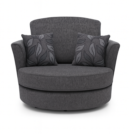 Byron Dundee Chenille Fabric Swivel Chair
