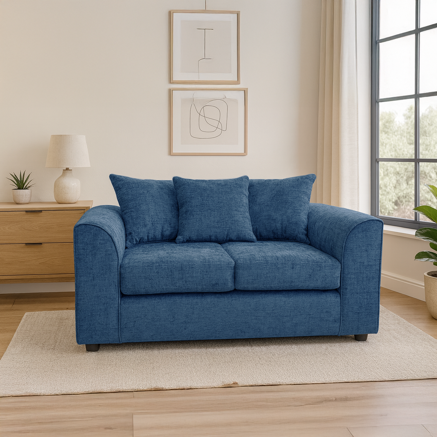 Monaco Chenille Fabric 2 Seater Sofa
