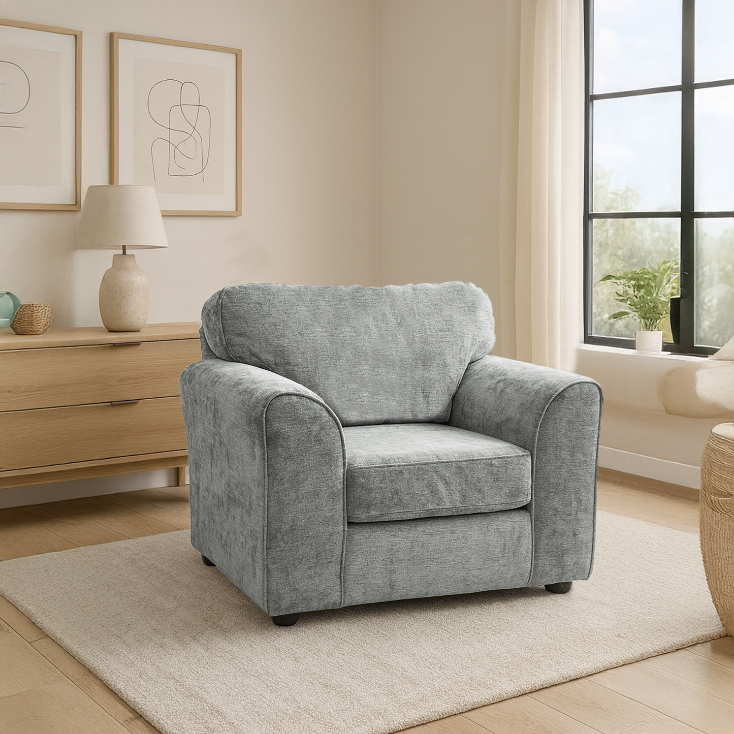 Monaco Chenille Fabric Armchair