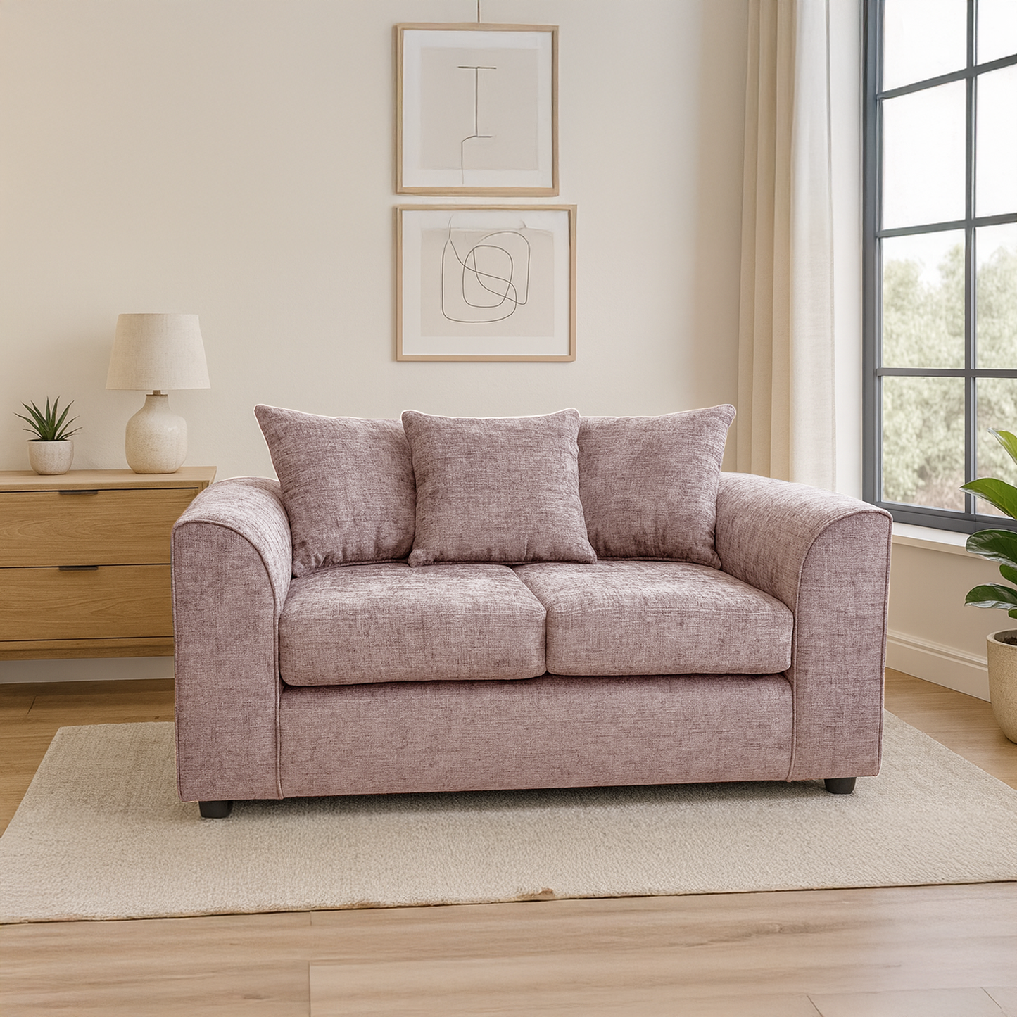 Monaco Chenille Fabric 2 Seater Sofa