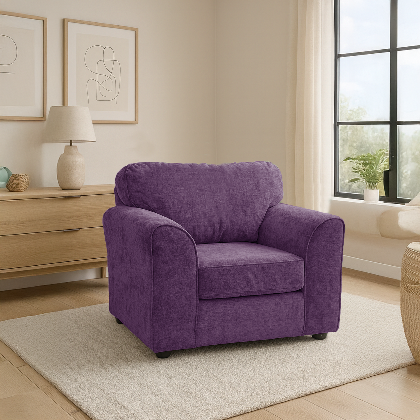 Monaco Chenille Fabric Armchair