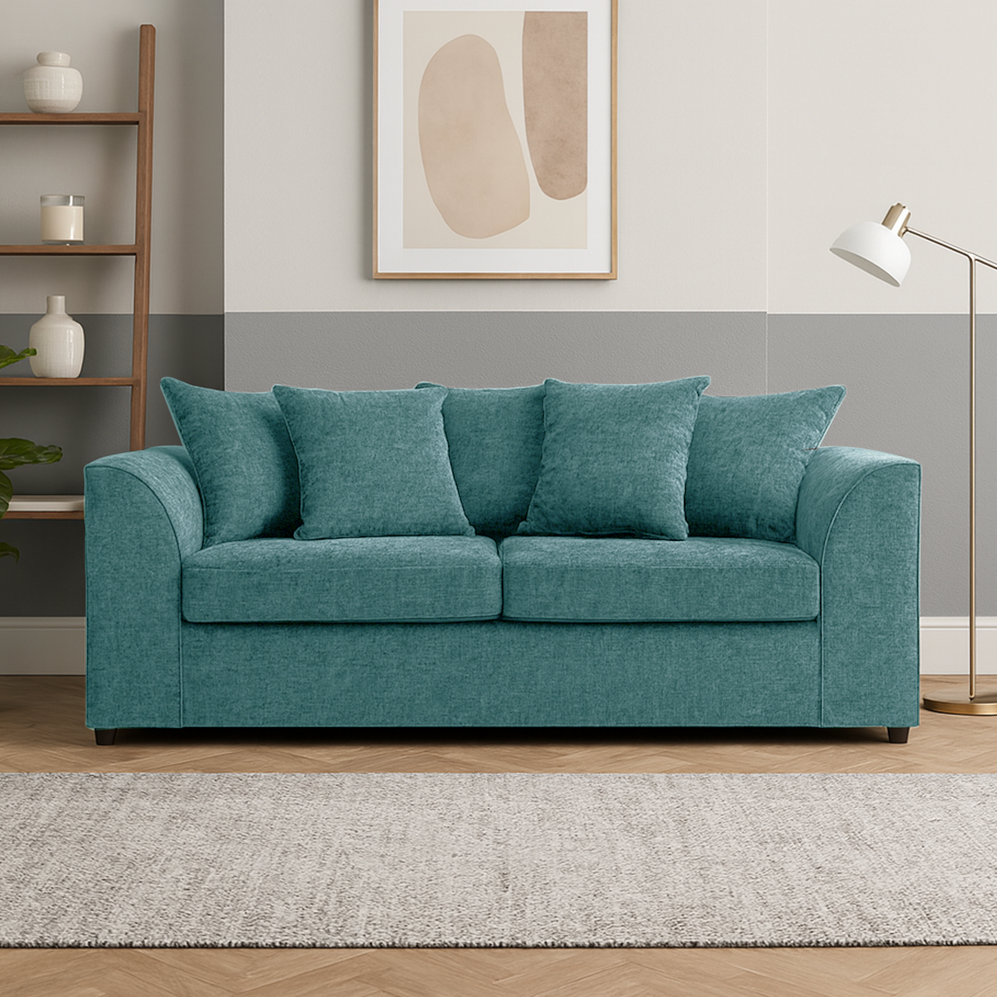Monaco Chenille Fabric 3 Seater Sofa
