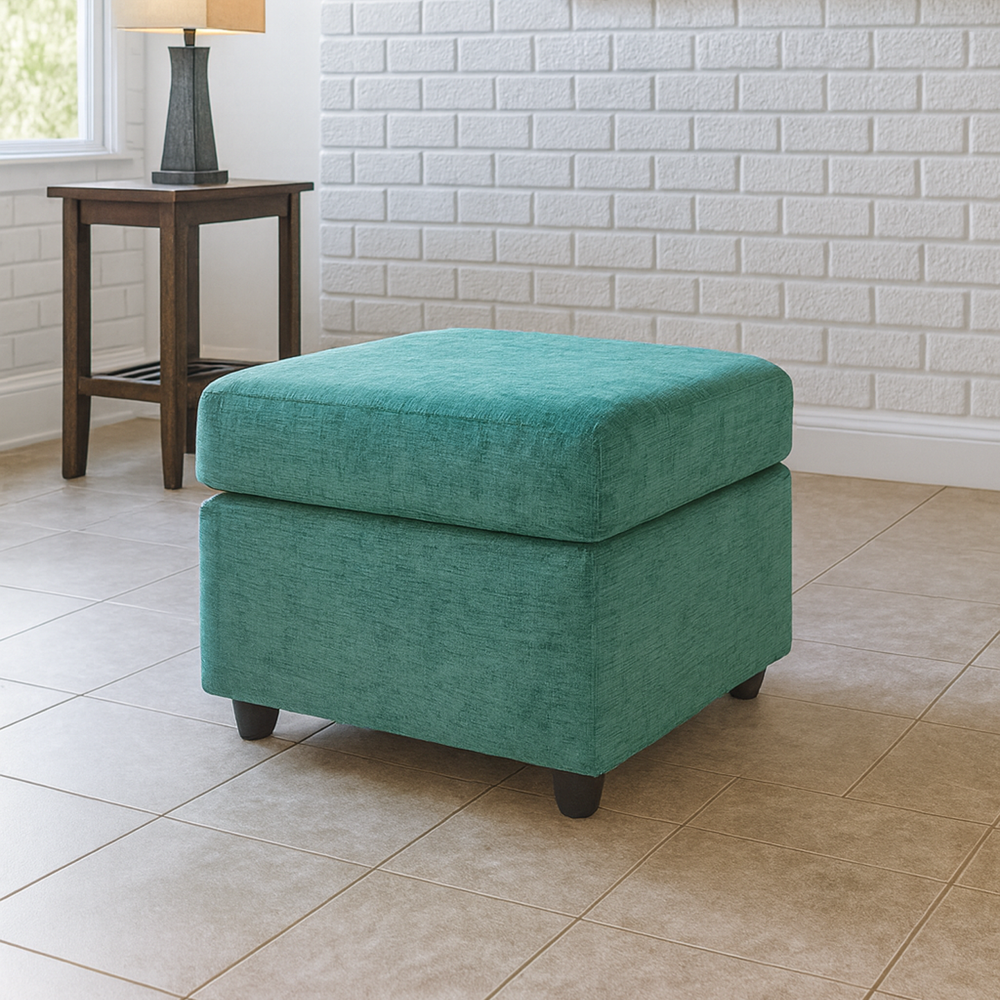 Monaco Chenille Fabric Footstool