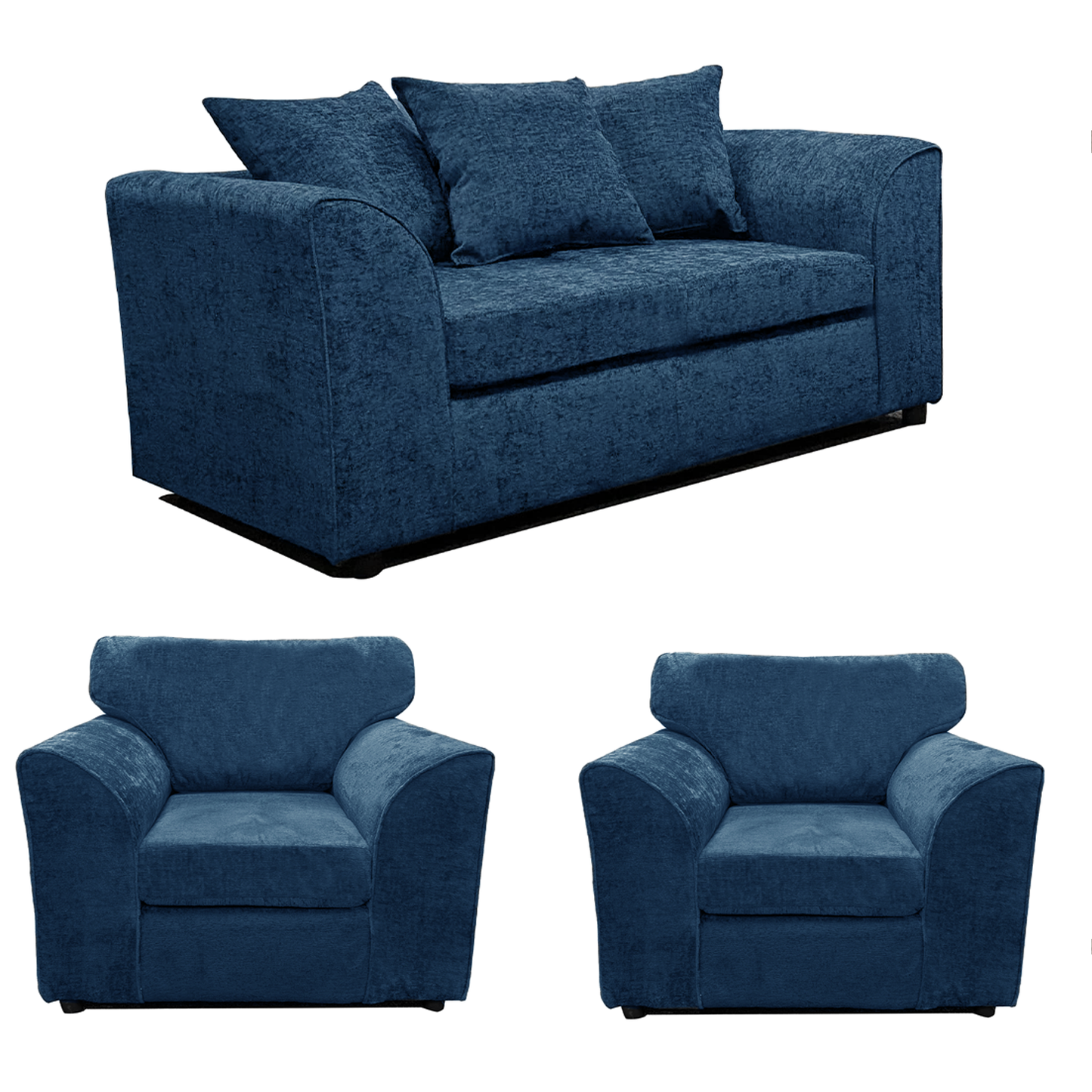 Monaco Chenille Fabric 2 Seater and 2 Armchairs