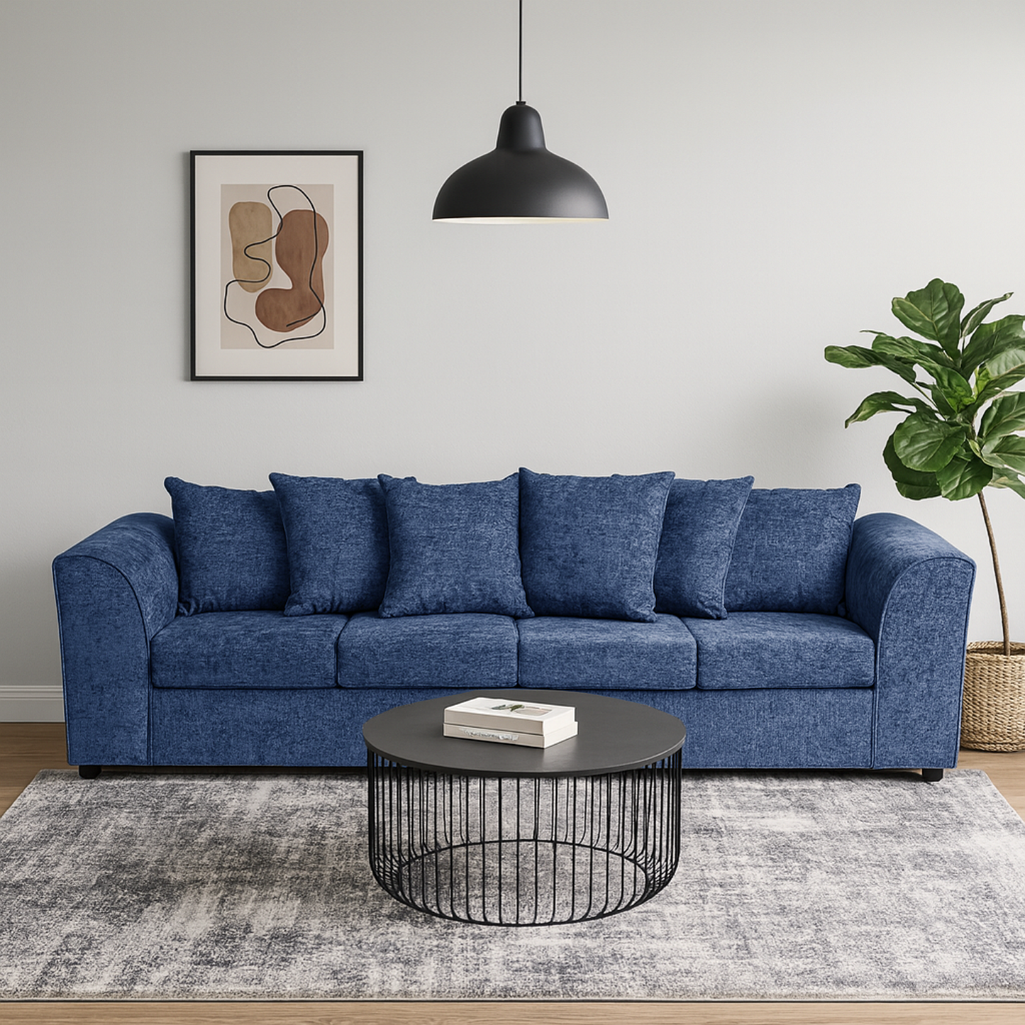 Monaco Chenille Fabric 4 Seater Sofa